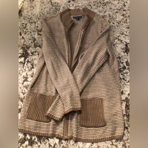 Karen Scott Textured Zip Front Cardigan